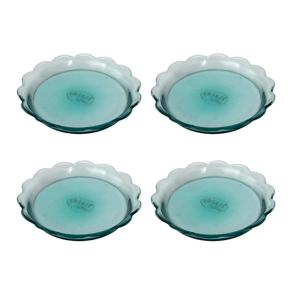 Minuteman International 4-Pack 6-in Pale Green Glass Plant Saucer | TRY-07-4