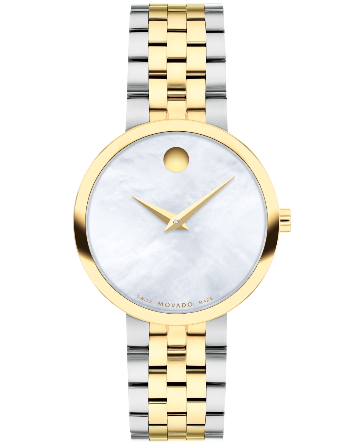 Movado Women's Museum Classic Swiss Quartz Two Tone Stainless Steel and Yellow Physical Vapour Deposition (Pvd) Watch 30mm - Two-Tone