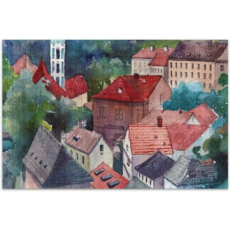 Picturesque Czech Small Town Jigsaw Puzzle 500 Pieces for Adults Teens Kids