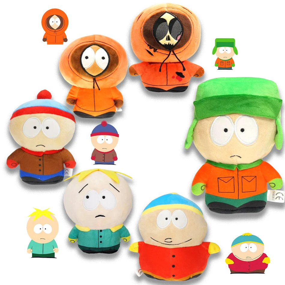 1-6pc South Park Toy Cartoon Plush Dolls Stan Marsh Kyle Browski Eric Theodore Cartman Plush Pillow Toy Children's Birthday Gift