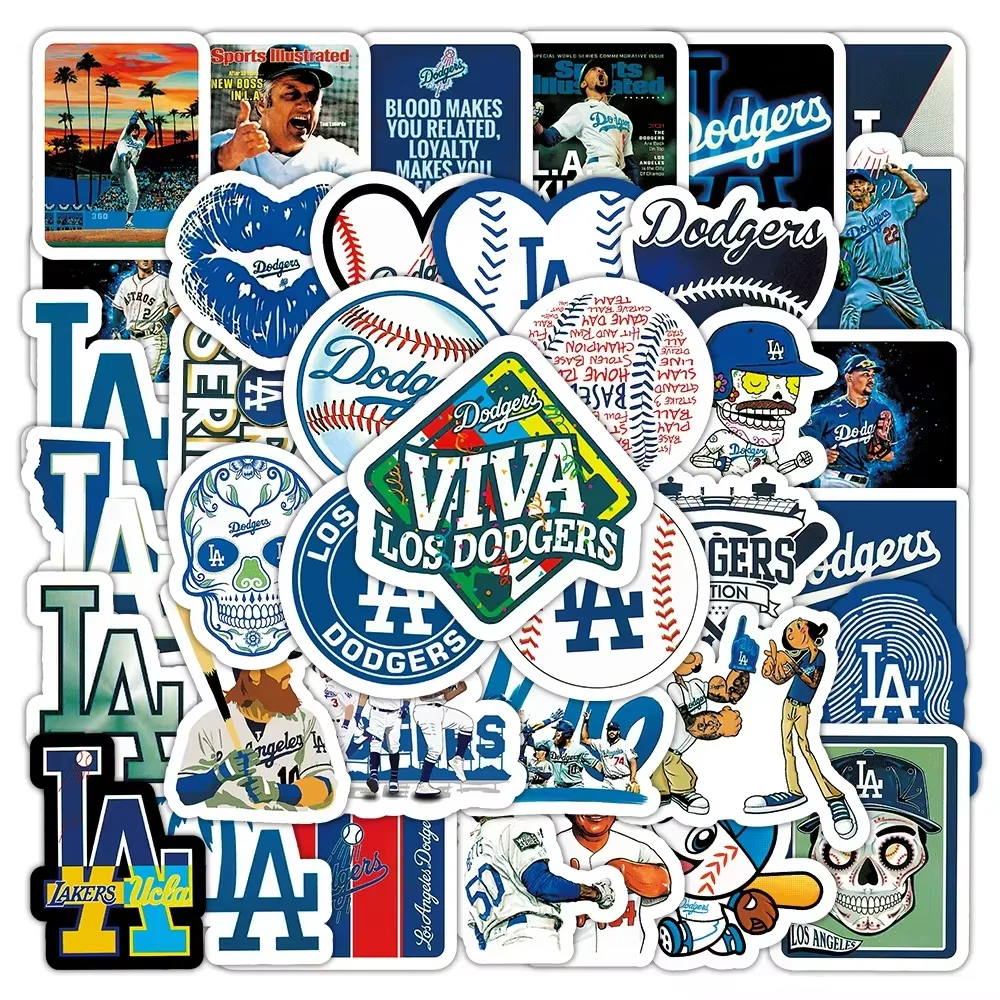 10/50PCS Baseball Dodgers Graffiti Sticker Cartoon Cool Sports Decal for Skateboard Guitar Cup Bike Waterproof Sticker Kids Toy