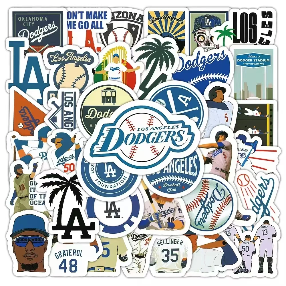 10/50PCS Baseball Dodgers Graffiti Sticker Cartoon Cool Sports Decal for Skateboard Guitar Cup Bike Waterproof Sticker Kids Toy