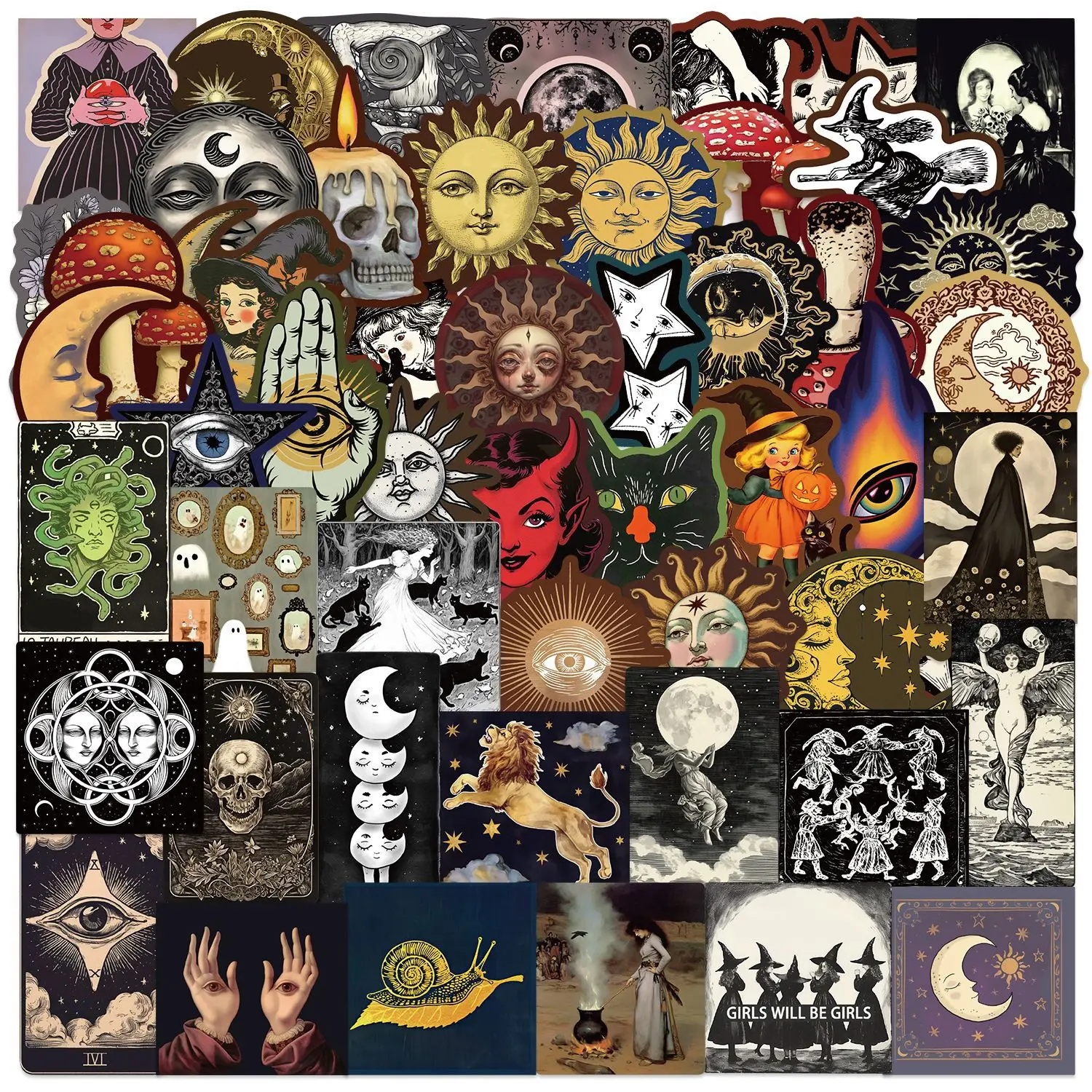 10/50pcs Mysterious Celestial Body Art Aesthetics Stickers Phone Guitar Laptop Notebook Suitcase Waterproof Sticker Kids Toys