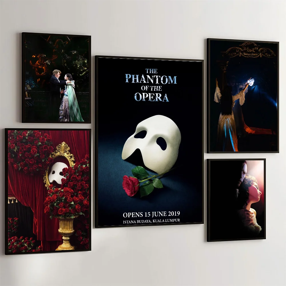1PC The Phantom Of The Opera Poster Movie Sticky Posters Retro Kraft Paper Sticker DIY Room Bar Cafe Aesthetic Art Wall Painting