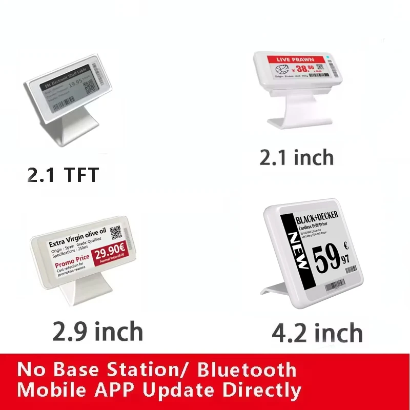 1 Set Electronic Price Tag ESL Low Price E-Ink Electronic Shelf Label 2.9/4.2 Inch Wireless Supermarket Price Display Waterproof