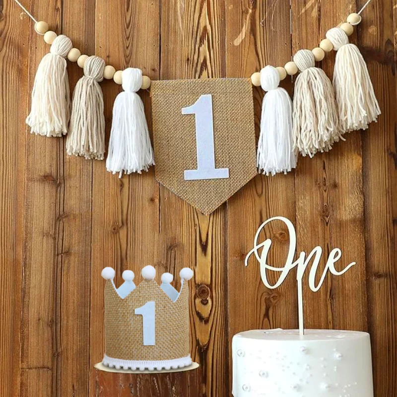 1st Birthday High Chair Banner Boho Home Decor for Girl Boy Baby Room Decoration Nursery Banner First Birthday Party Decoration