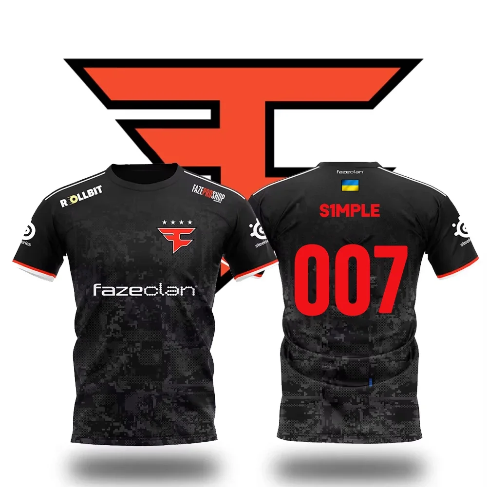 2025 Faze Esports Club Uniform CSGO Pro League Training Jersey S1mple Men's Breathable Sports Short-sleeved O Neck T-shirt
