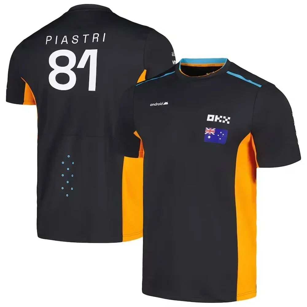 2025 New 4-81 F1 Racing Lando Norris T-shirt Racing Wear Outdoor Sports Adult and Women Training Wear Short Sleeves