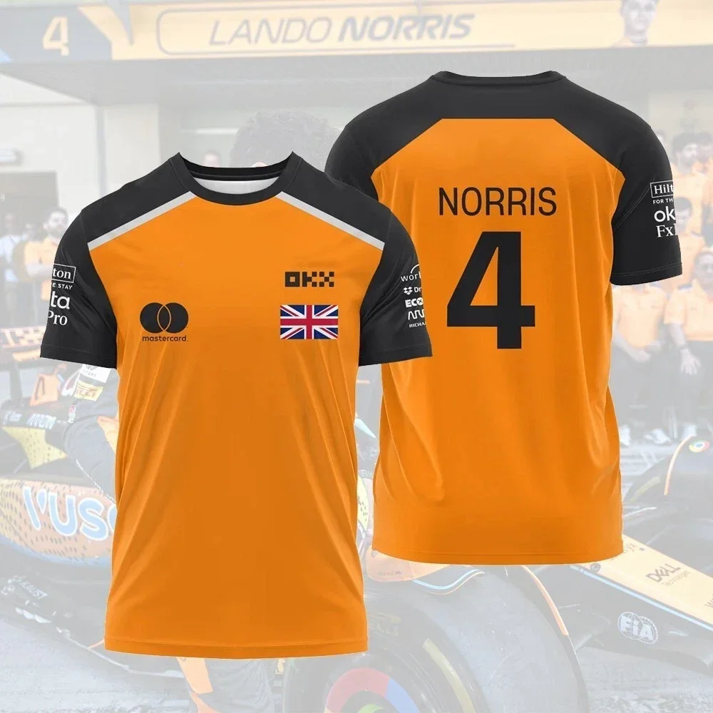 2025 New F1 Racing Summer Men's Lando Norris Driver Outdoor Sports Racing T-shirt Quick drying Bicycle Riding Clothing