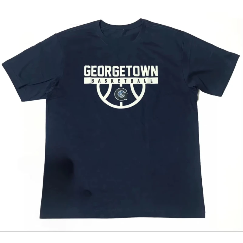 2025 New Men Summer Vintage NCAA Georgetown University Players Edition Elite Sports Basketball Casual Crewneck Loose T-shirt