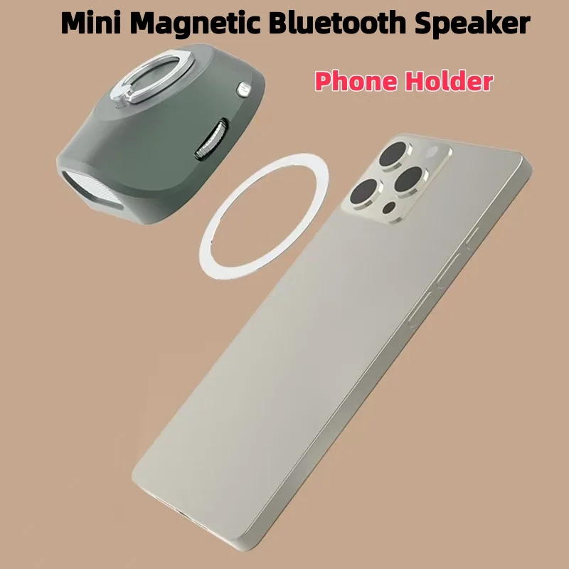 2025 Outdoor Mini Magnetic Bluetooth Speaker Wireless Portable Mini Travel Stereo Speaker Phone Holder megaphone for IOS Android