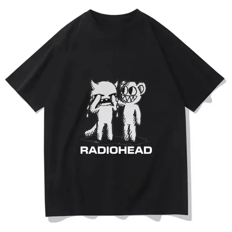 2025 Radiohead Indie Rock Band Anime T-Shirt Letnia Męska Koszulka Z Wysokiej Jakości Popularnej Bawełny Women's Clothing
