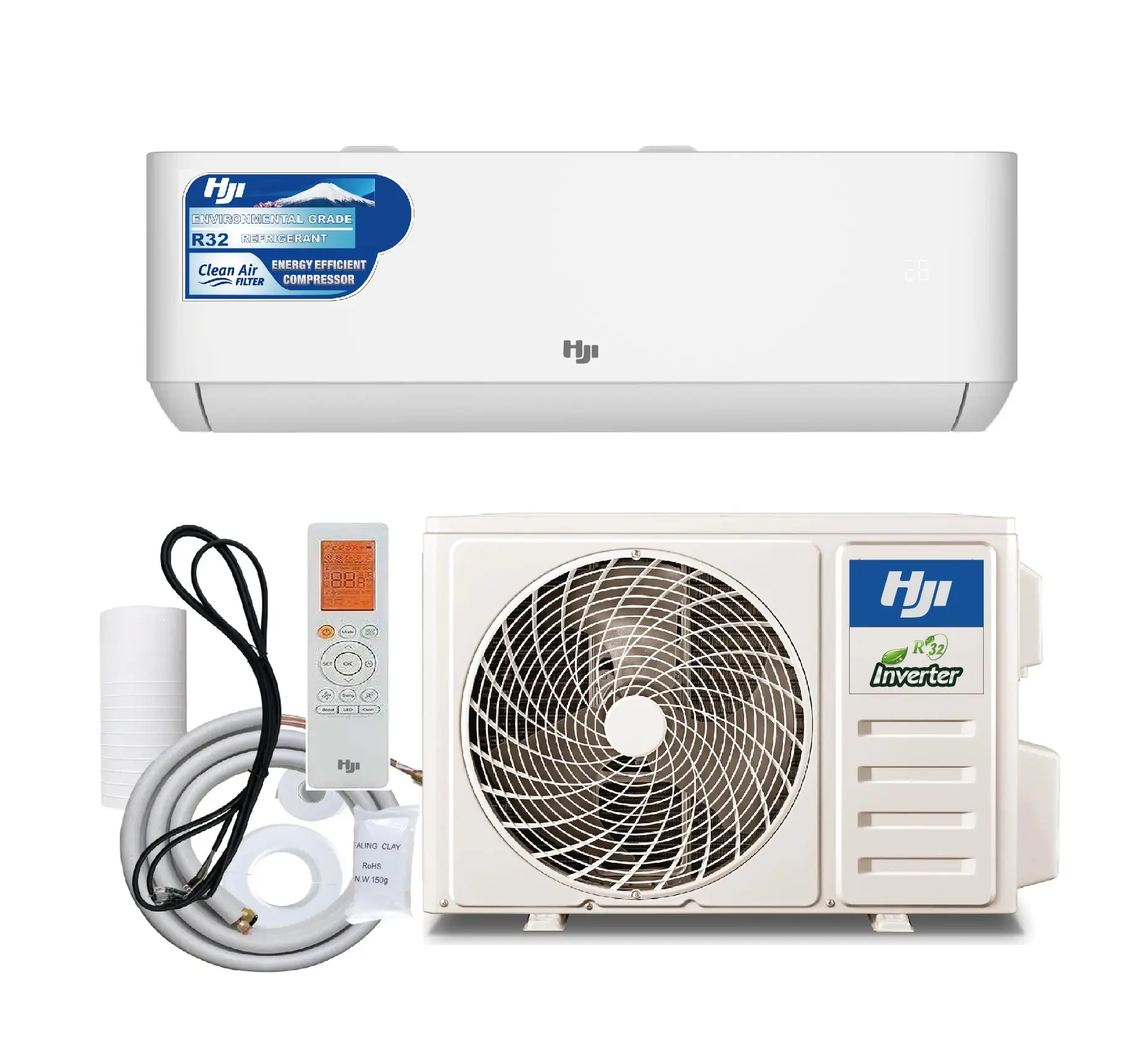 24,000 BTU Inverter Split Air Conditioner - Smart WiFi Energy-Saving AC (R32 Eco Refrigerant, 220V, Ultra Quiet 19dB）