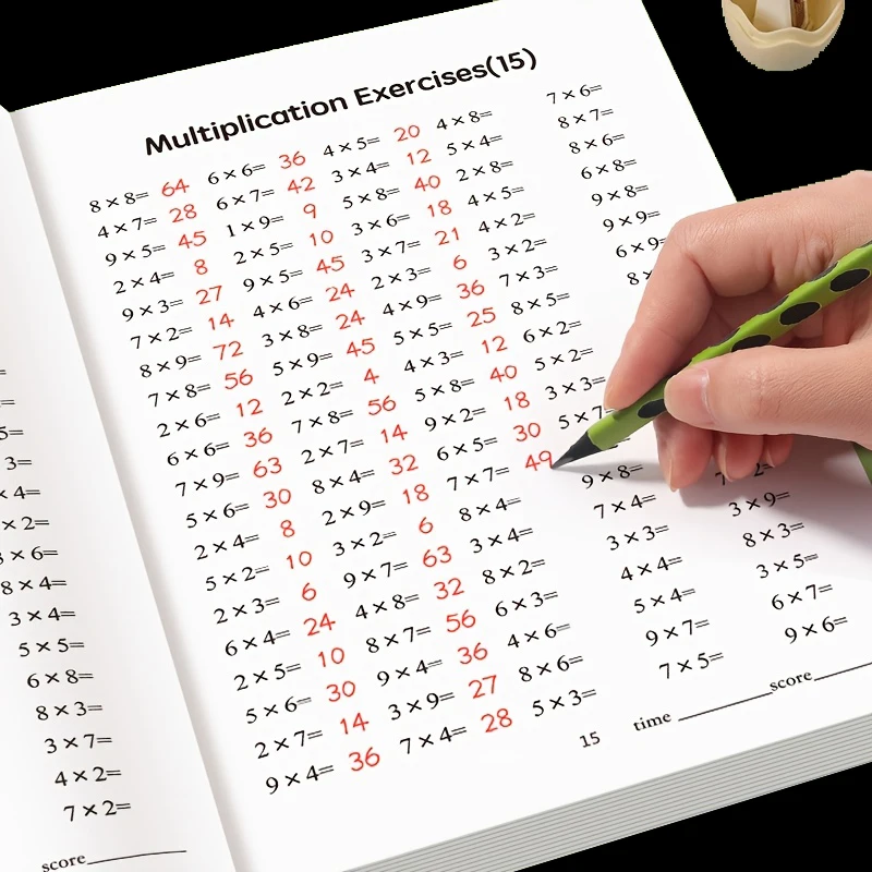 48-Page English Version of Children's Multiplication Table Workbook, 9×9 Multiplication and Division Workbook, Multiplication and Division Flashcards, Arithmetic Practice Workbook, Math Enhancement Aid, Children's Math Practice, Back-To-School Season, Christmas Gift