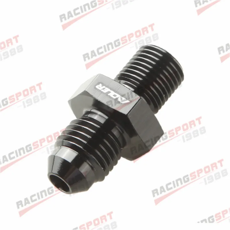 -4 AN AN4 Male Flare To M10x1.0 Metric Straight Fitting Black/BLUE
