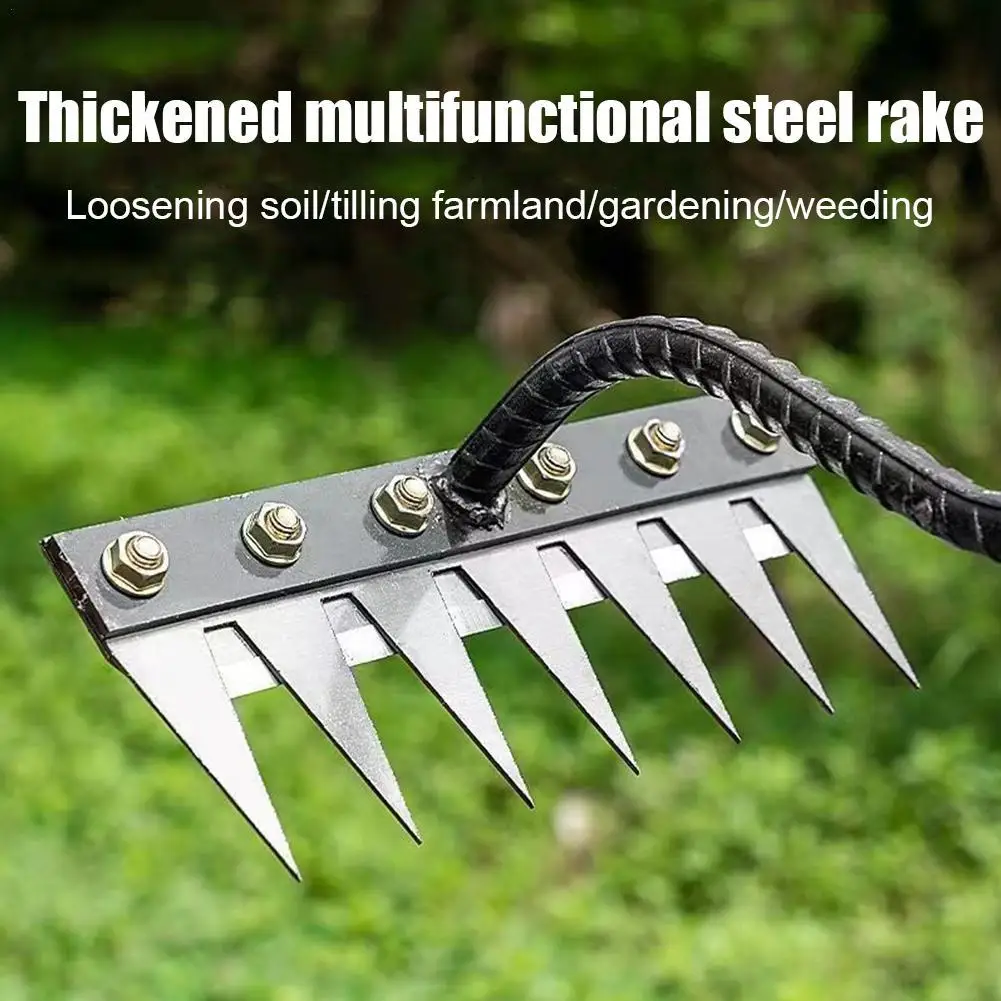 5/6/7/8 Garden Hoe Weeding Tool Digging Wild Vegetables Weeding Loosening Soil Agricultural Farm Tools Menggang Rake