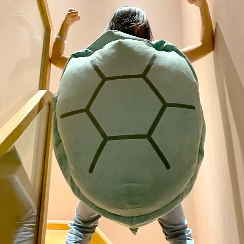 80/100CM Funny Big Turtle Shell Plush Toy Adult Can Wear Sleeping Bag Stuffed Soft Pillow Cushion Creative Gifts For Friends