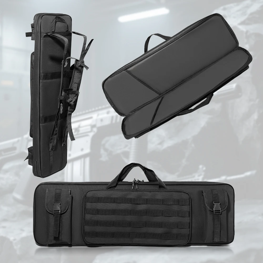 90 120cm Double Rifle Case Gun Bag Case Backpack Sniper Carbine Airsoft Shooting Carry Shoulder Bags for Hunting Accessories