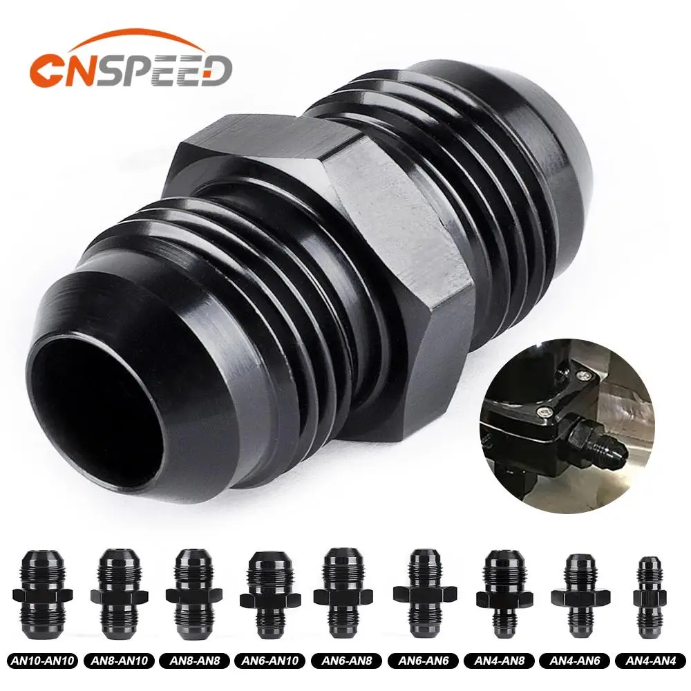 AN4 AN6 AN8 AN10 Aluminum Flare Union Nitrous Oil Fuel Hose End Adapter Fitting Straight Connection AN Male To AN Male Coupler