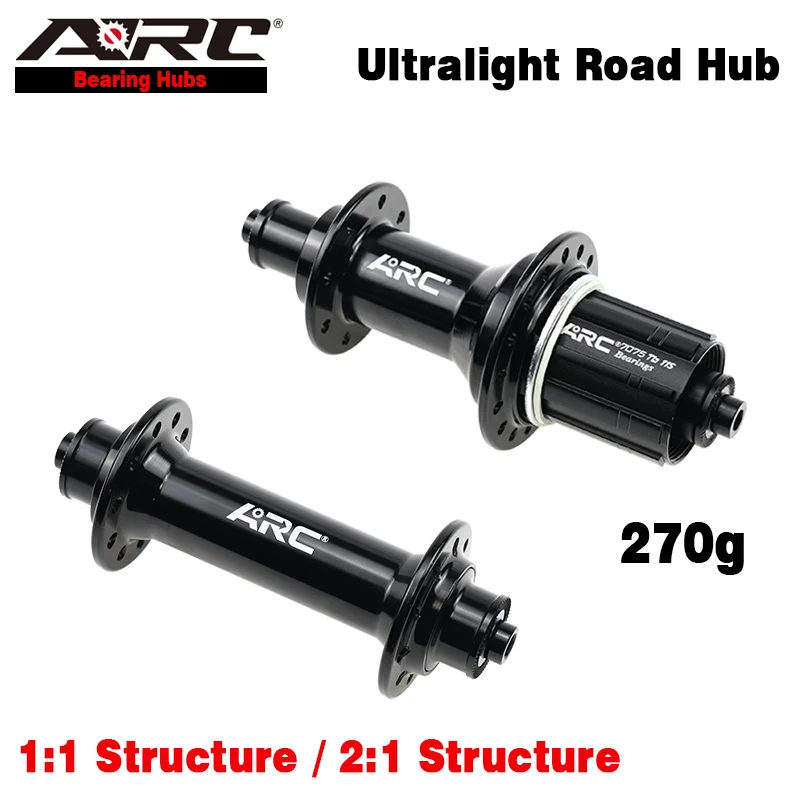 ARC 270g Road Bike Hub 1:1 2:1 Front 20 Holes Rear 24 Holes Aluminum Alloy Road Hub 4 Pawls Sealed Bearing Hub For 8 9 10 11v