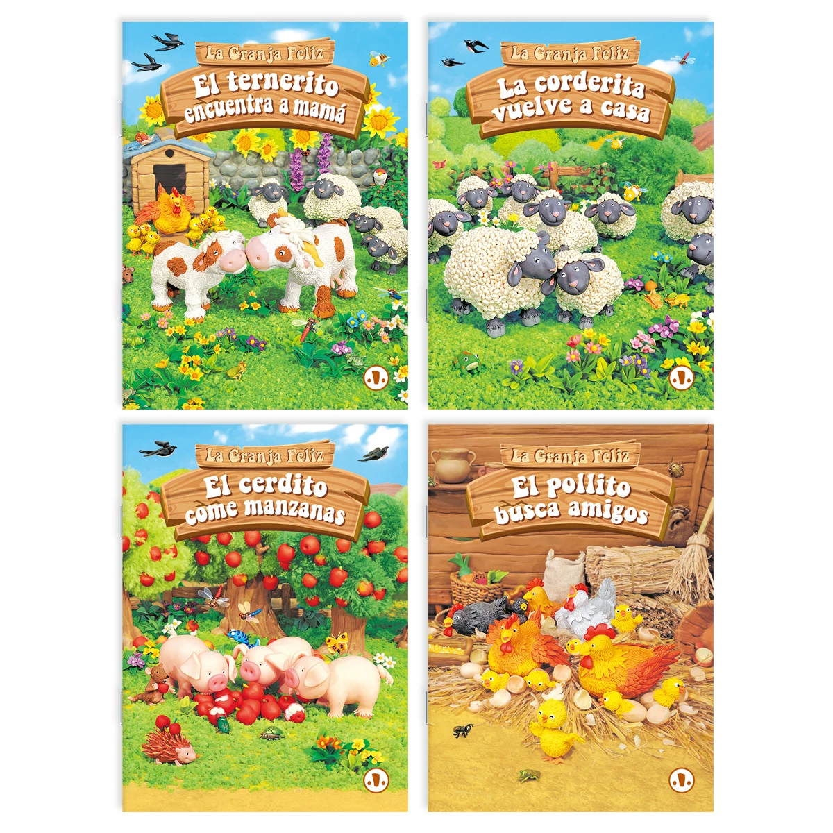 A Set Of Four Spanish Fairy Tale Books Libros Educational Books Colorful Content Cultivating Baby's Concentration Toys Gifts