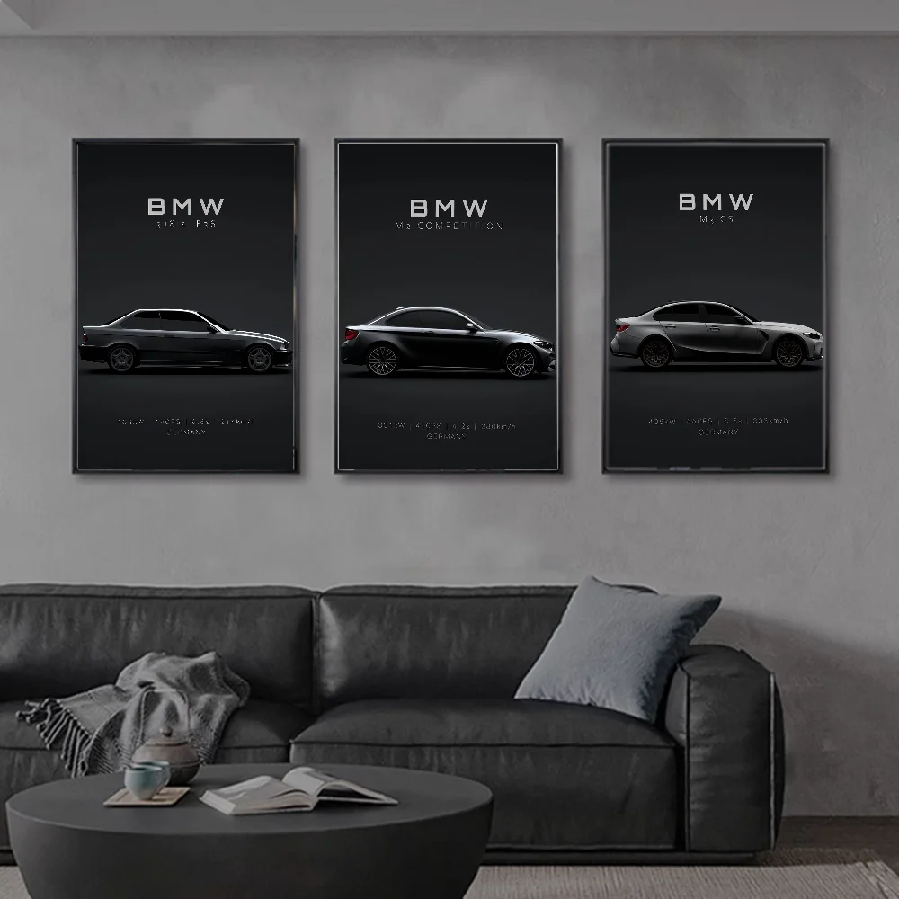 Automotive BMW Car Photography Classic Vintage Posters HD Quality Wall Art Retro Posters For Home Room Wall Decor