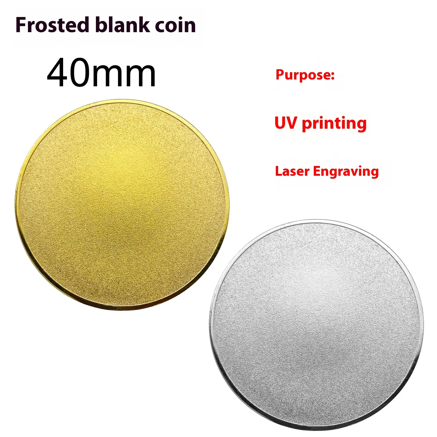 Blank Challenge Coin,Engraving Blanks Coins,Brass Plated 40mm Diameter with Protection Box for DIY Crafts Engraving