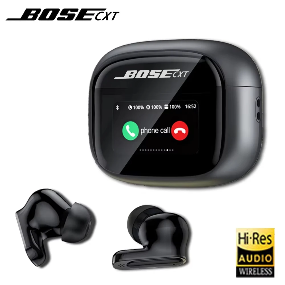 BOSECXT V11 Touch Screen Headphones ANC Bluetooth5.4 Noise Cancelling Earphones HiFi Stereo Wireless In-Ear ENC Earbuds With Mic