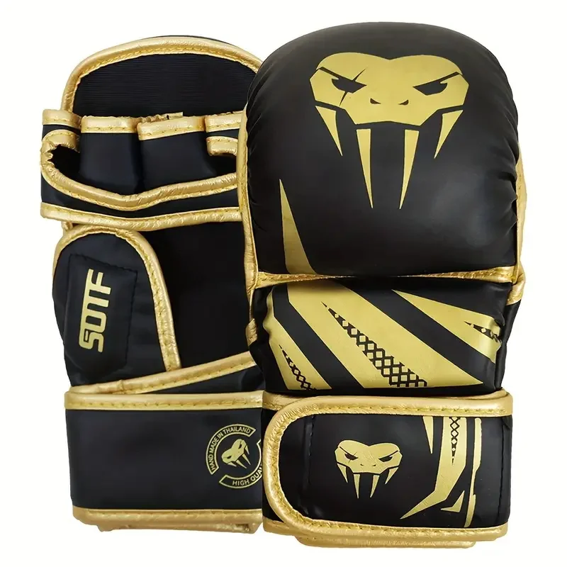 Boxing fitness gloves with Velcro print protection, MMA training Sanda PU gloves