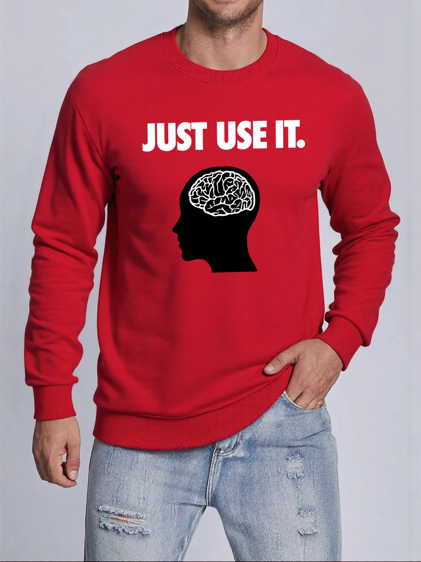 Brain Just Use It Design Male Sportswears Street Fleece Sweatshirts Warm Autumn Tops Comfortable Trendy Pullovers Unisex