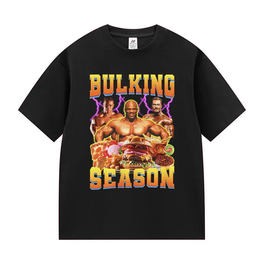 Bulking Season Kevin Levrone Funny Gym Meme T-Shirts Men Fashion Print Short Sleeve T-shirt Unisex Summer Cotton Tees Streetwear