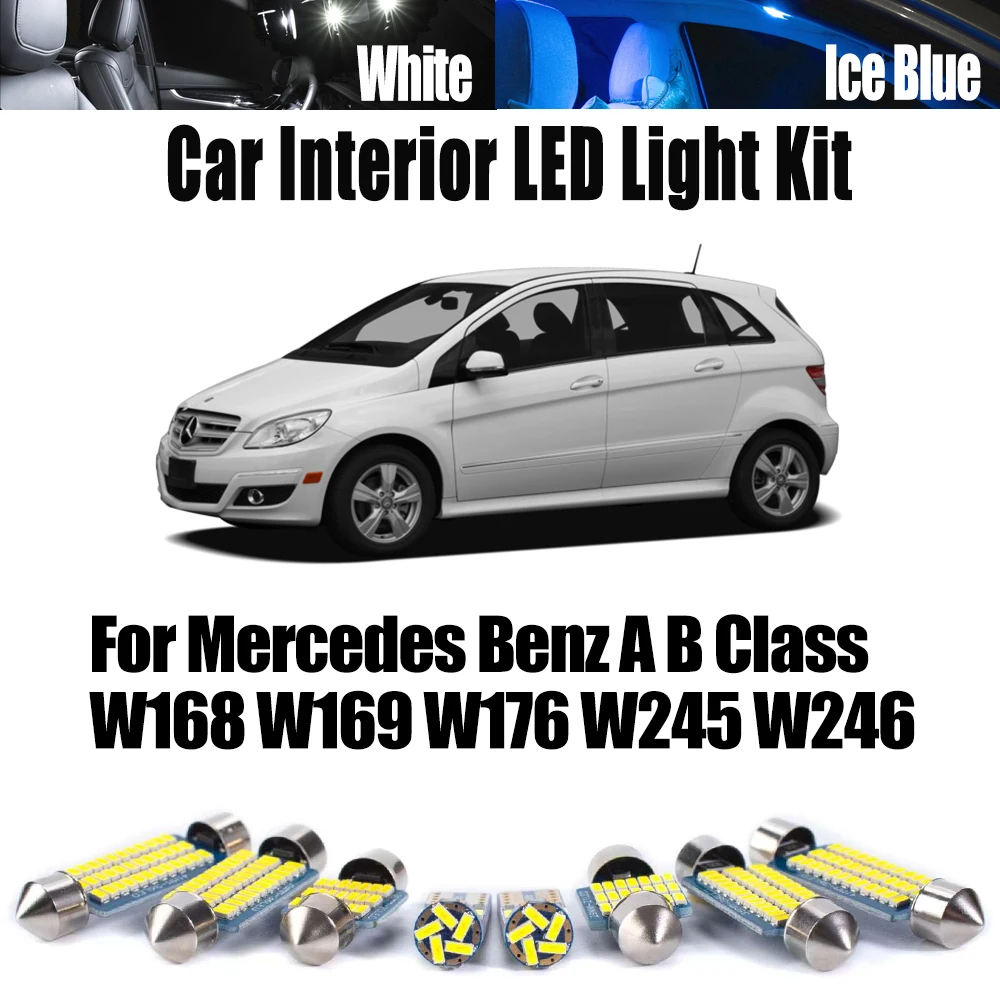 Canbus Car Accessories For Mercedes Benz A B Class W168 W169 W176 W245 W246 LED Interior Map Dome Trunk Reading Bulbs Light Kit