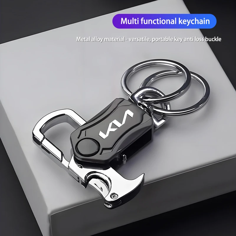 Car KIA Logo Fingertip Gyro Key Ring Multi Functional Keychain For KIA EV6 Stinger RIO Sorento Picanto Ceed Borrego Syros K4 K5