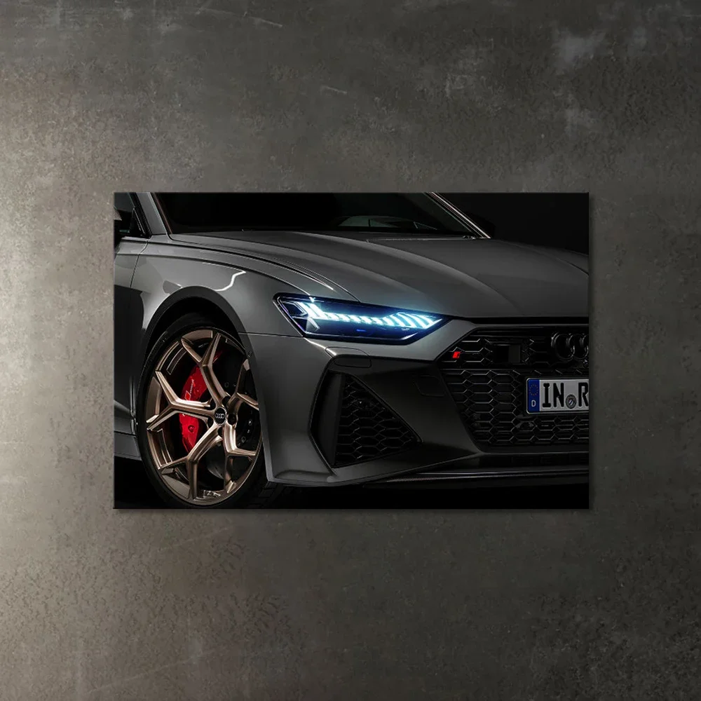 Car Neon Atmosphere Taillights, Wall Art, HD Canvas Print Poster, Suitable for, Home, Living Room, Room, Garage Decoration