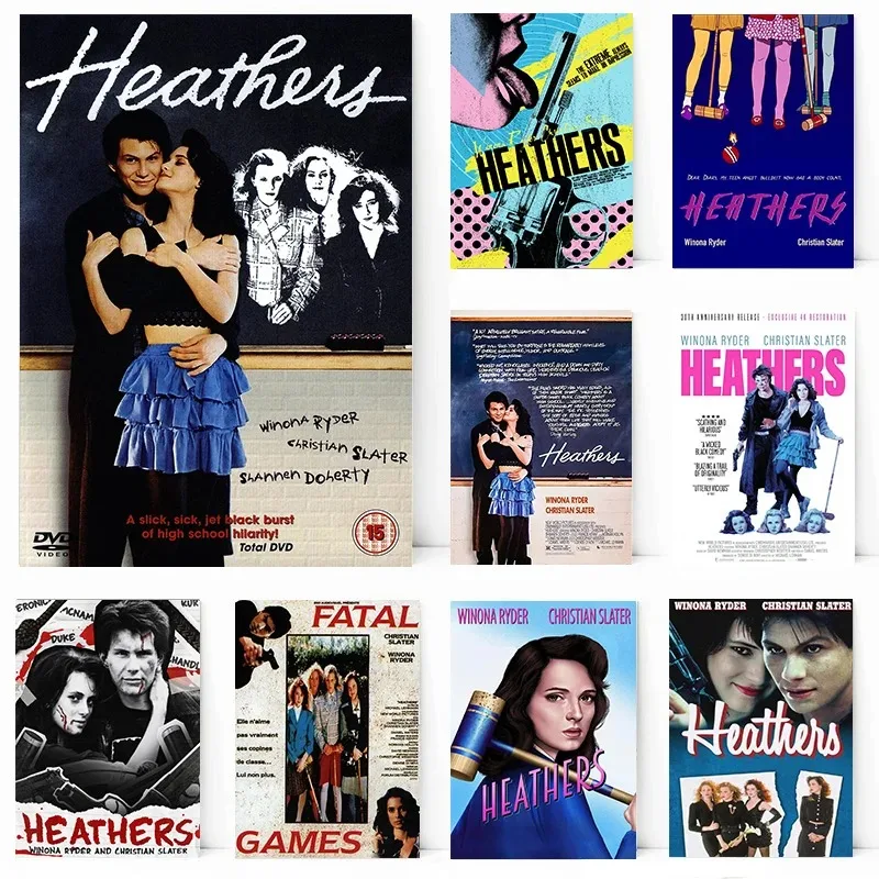 Classic Movie Heathers Vintage Poster Horror Film Canvas Painting HD Printed Retro Wall Pictures Home Dorm Cinema Decor Gift