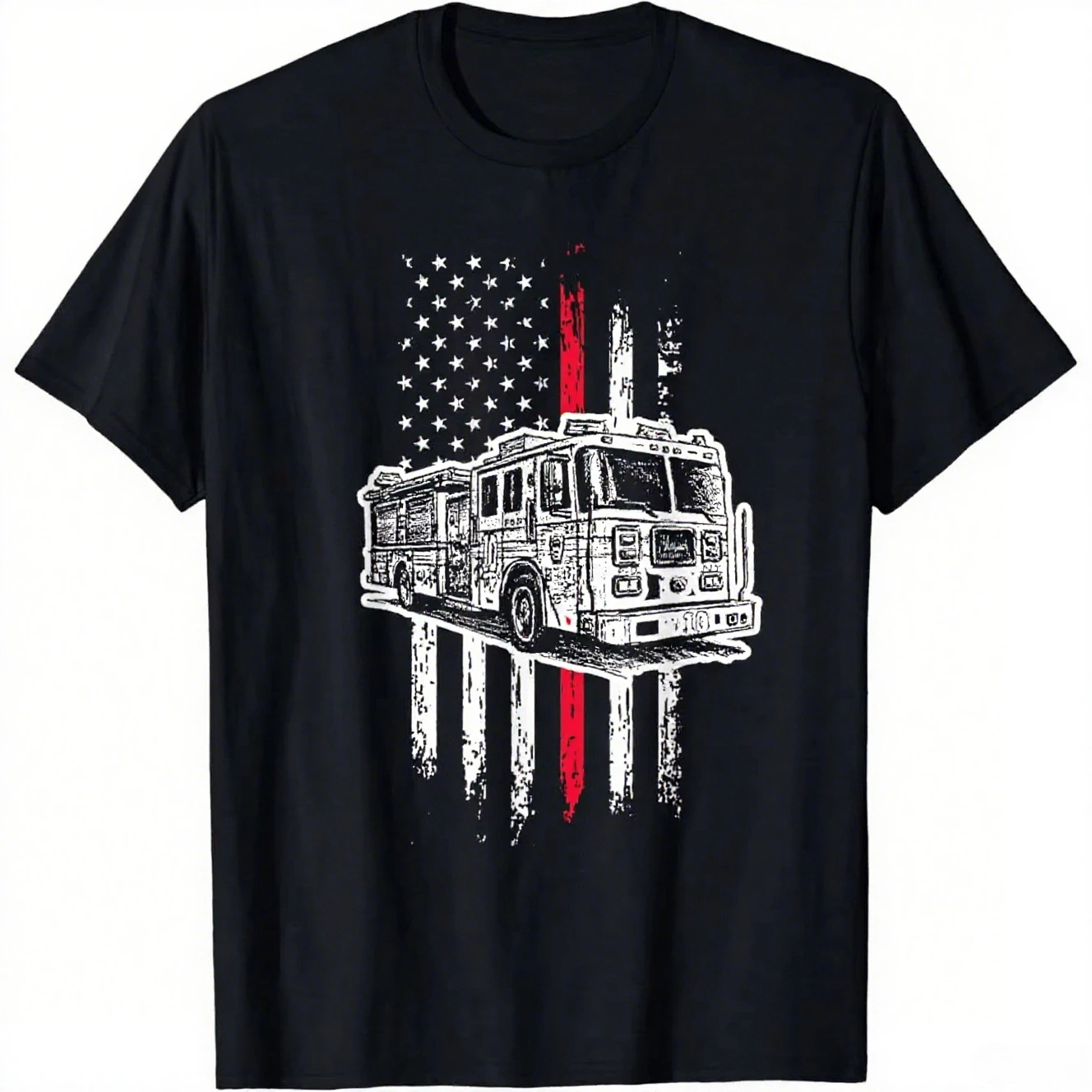 Cotton Fireman American Flag Red Line US Firefighter T-Shirt Support Colorado Fires Custom Printed Graphic T-shirts Camisetas