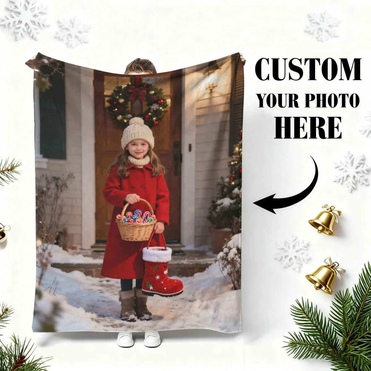 Custom Christmas Couple Christmas Memorial Flannel Blanket - Printed with Exclusive Anniversary + Christmas Decoration Patterns, Constant Temperature Warmth, Machine Washable Without Deformation, Suitable for Master Bedroom Bed, Sofa Relaxation, Car Emergency - Premium Polyester Fiber - Suitable as a Christmas Memorial Gift for Husband, Wife