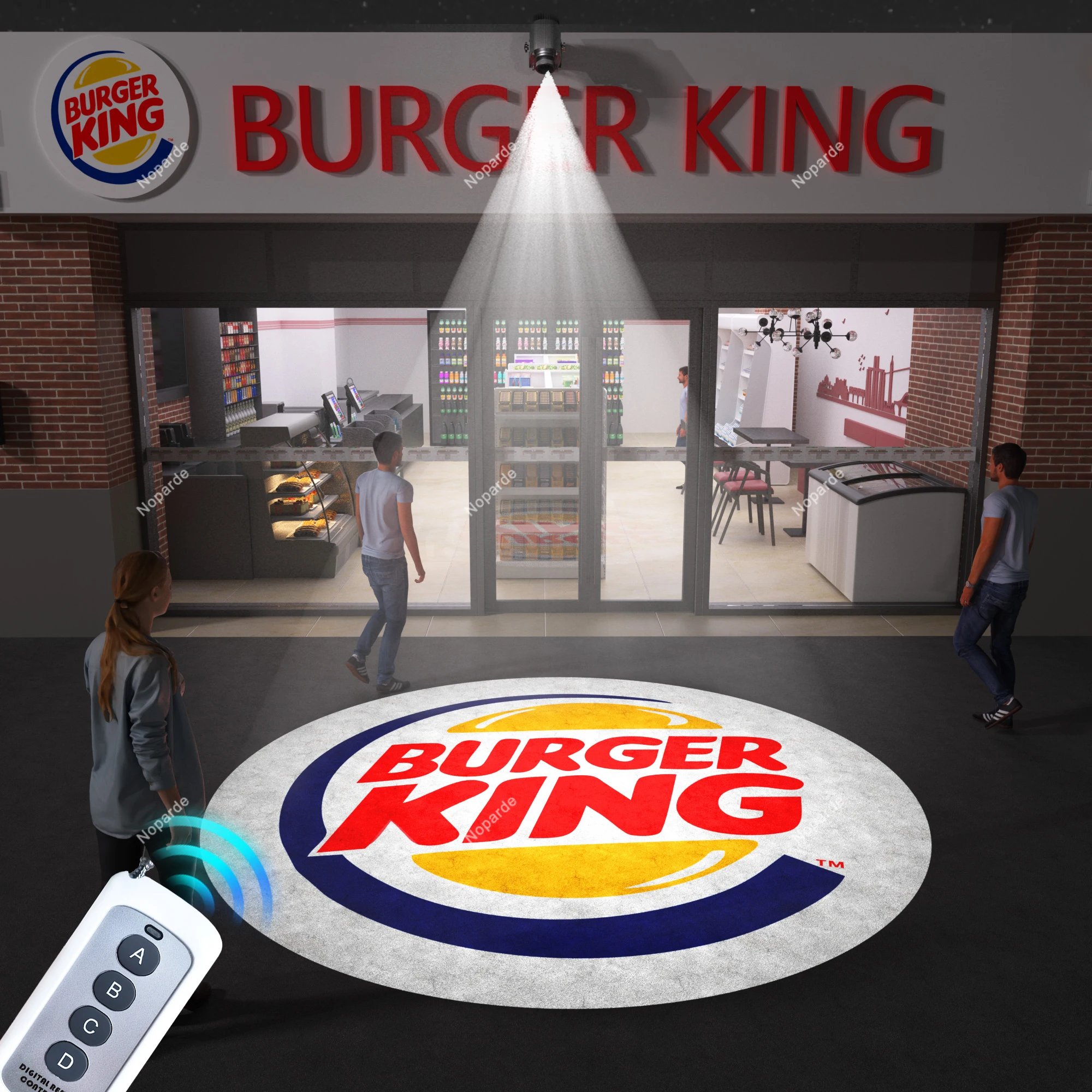 Custom Gobo Advertising Light Rersonnalisé Outdoor Waterproof IP67 Image Rotation Led Logo Projector On Shop Entrance Floor