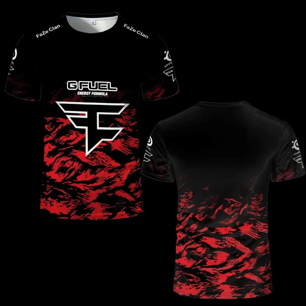 Fashionable men's Faze CSGO printed e-sports men's top outdoor trendy round neck breathable quick drying T-shirt