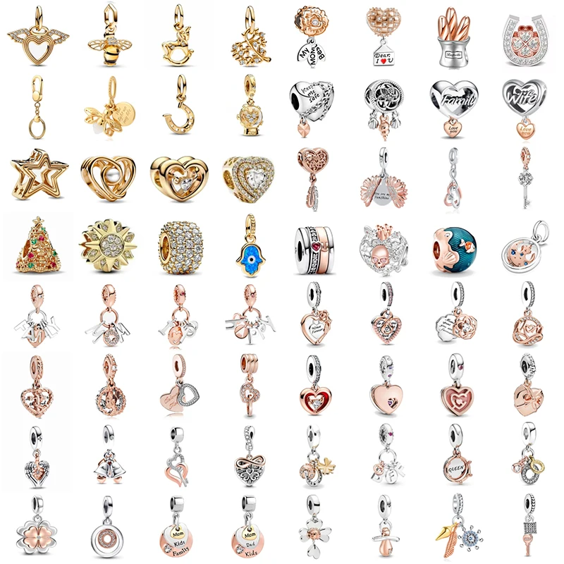 Fine 925 Silver And Rose Gold Plated Sun Crown Pendat Fit Original Bracelet Trinket Necklace Jewelry sunflower Charms