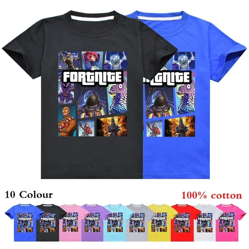Fortnite T-Shirt Summer Cartoon Children Short Sleeve T-Shirt for Boys Girls Kids TShirt Clothing Print Clothes