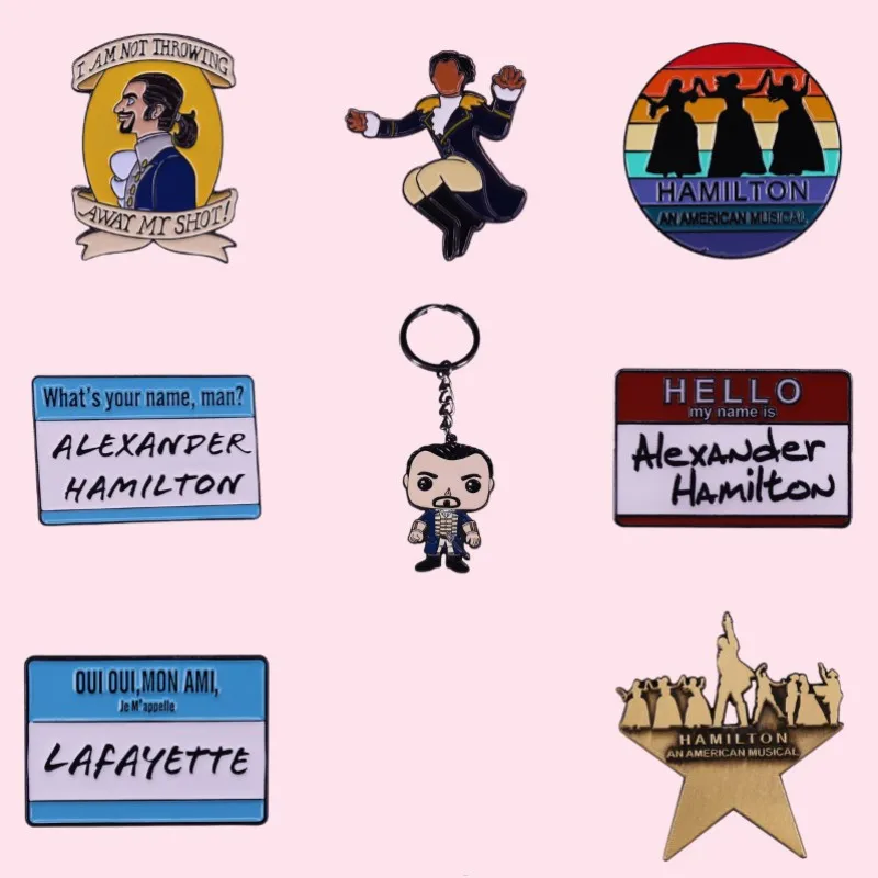 Founding Fathers Alexander Hamilton Enamel Pins Custom Politicians Economists Brooches Luxury Copper Lapel Badges Jewelry Gift