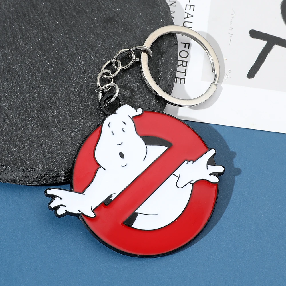 Ghostbusters Keychain Red Ghostbusters death squads Keyring With Red For Women Men Jewelry Chaveiro