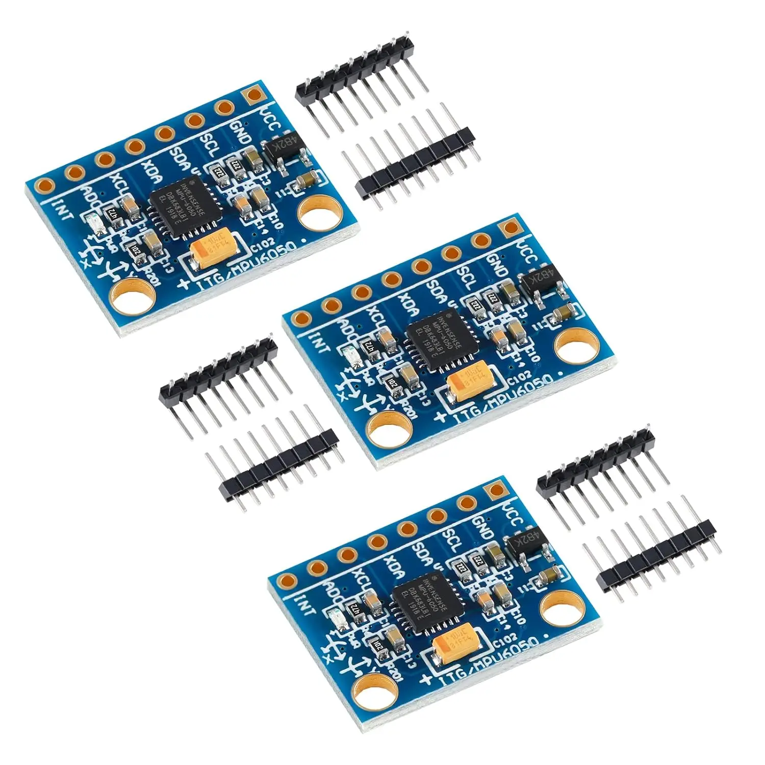 GY-521 MPU6050 3 Axis Accelerometer Gyroscope Module,6DOF 3-Axis Accelerometer + 3-Axis Gyroscope Sensor Module16-Bit AD