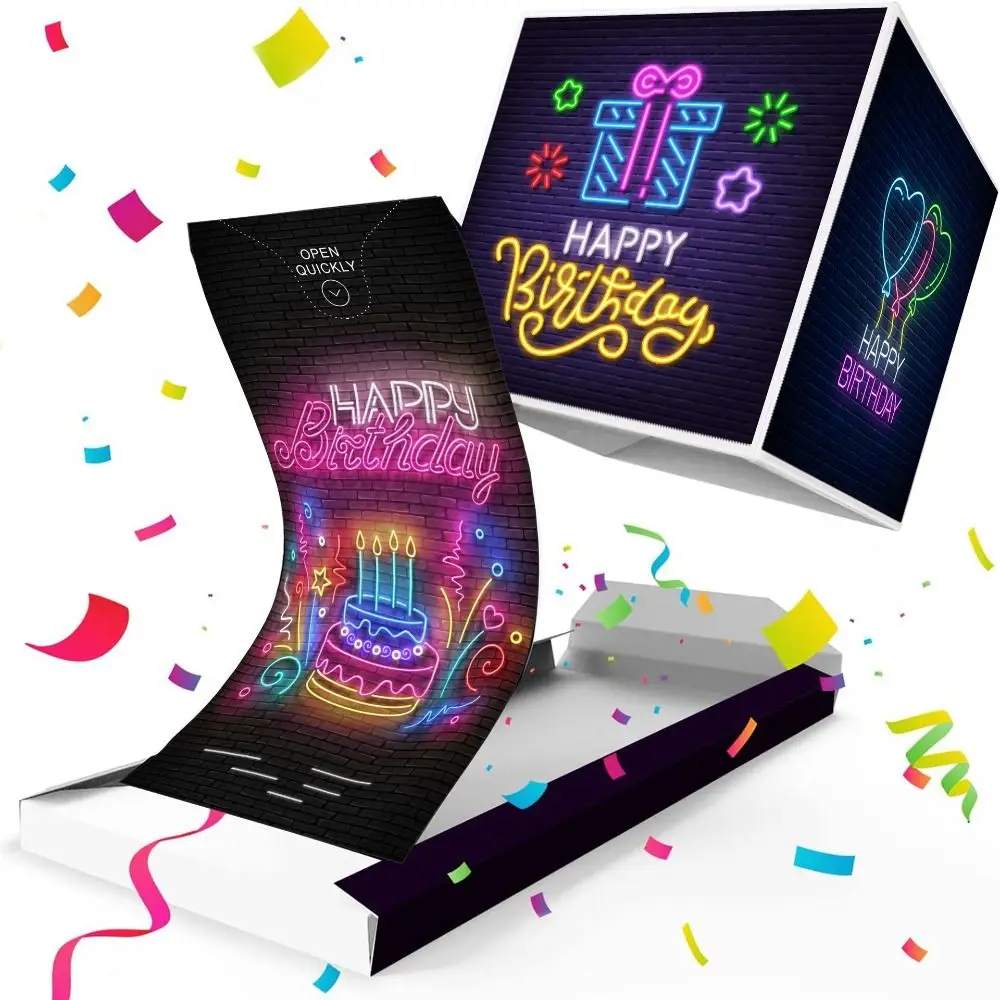 Happy Birthday Explosion Colorful Paper Fragments Surprise Card Creative Valentine's Day Mother's Day Pop up Explosion Box