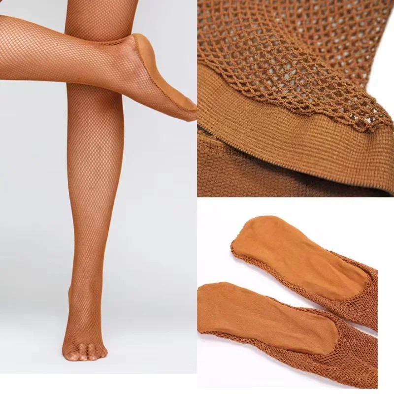Hard Net Professional Fishnet Collants Women's Latin Dance Dress Ladies Ballroom Latin Dance Stockings Elastic Latin Stockings