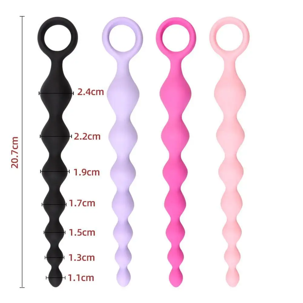 Heart Beads Soft Anal Plug Six Balls Silicone G-Spot Stimulating Butt Plugs Anal Stimulation Pull Bead Dildo Deep Anal Sex Toy