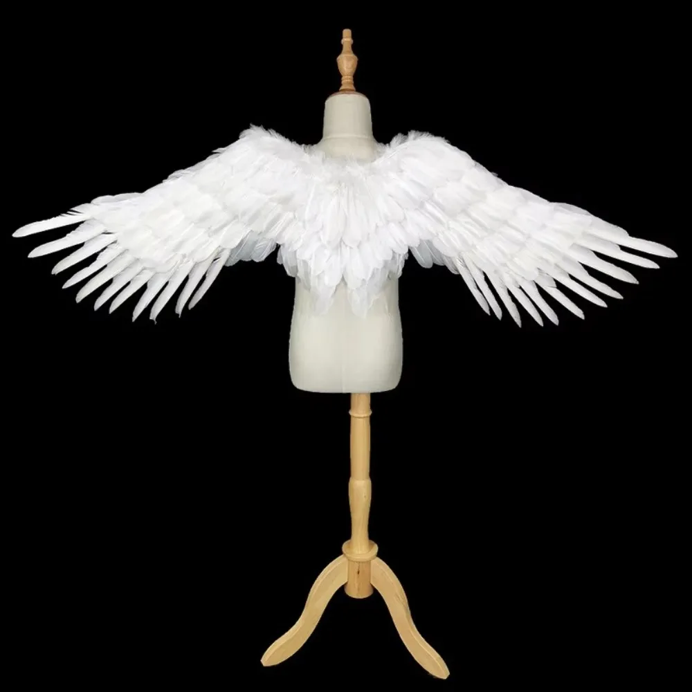 High Quaity Lightweight Angel Wings Foldable Unisex Black Devil Wings Realistic White Swallow Wings