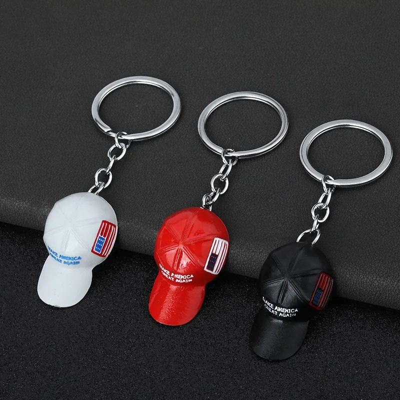 Hiphop Rock Baseball Cap Keychain Unisex 3 Colors Schoolbag Car Key Hang Pendant Decoration Player Boyfriend Gift Daily Keyring