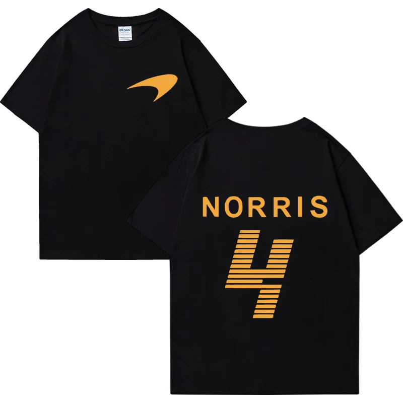 Hot Lando Norris Racing Driver Double Sided Print Sweatshirt Men Women plus size tops Cotton short sleeve Hip Hop Tee shirt